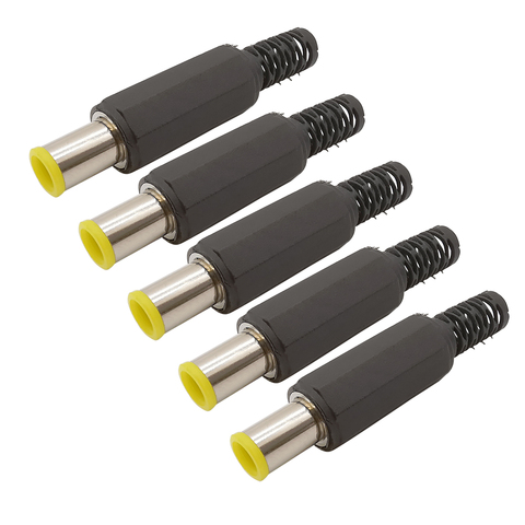 1/2/5Pcs 6.5 x 4.4mm DC Power Male Plug  Connector Yellow Head 6.5*4.4mm with 1.3mm Tip DC Plug Jack Charger DIY Repair Adapter ► Photo 1/4