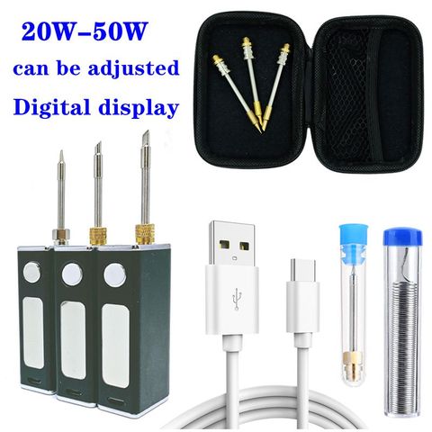 20w-50w high power rechargeable soldering iron 6 seconds tin usb soldering iron 510 interface soldering iron tip ► Photo 1/6