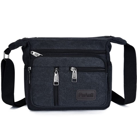 Man Canvas Casual Shoulde Bags Travel Crossbody Outdoor Bags Mens Tote School Retro Zipper Handbag ► Photo 1/6