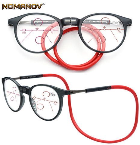 NOMANOV TR90 Round Progressive Multifocal Reading Glasses See Near And Far ADD 75 100 150 175 200 To400 ► Photo 1/6