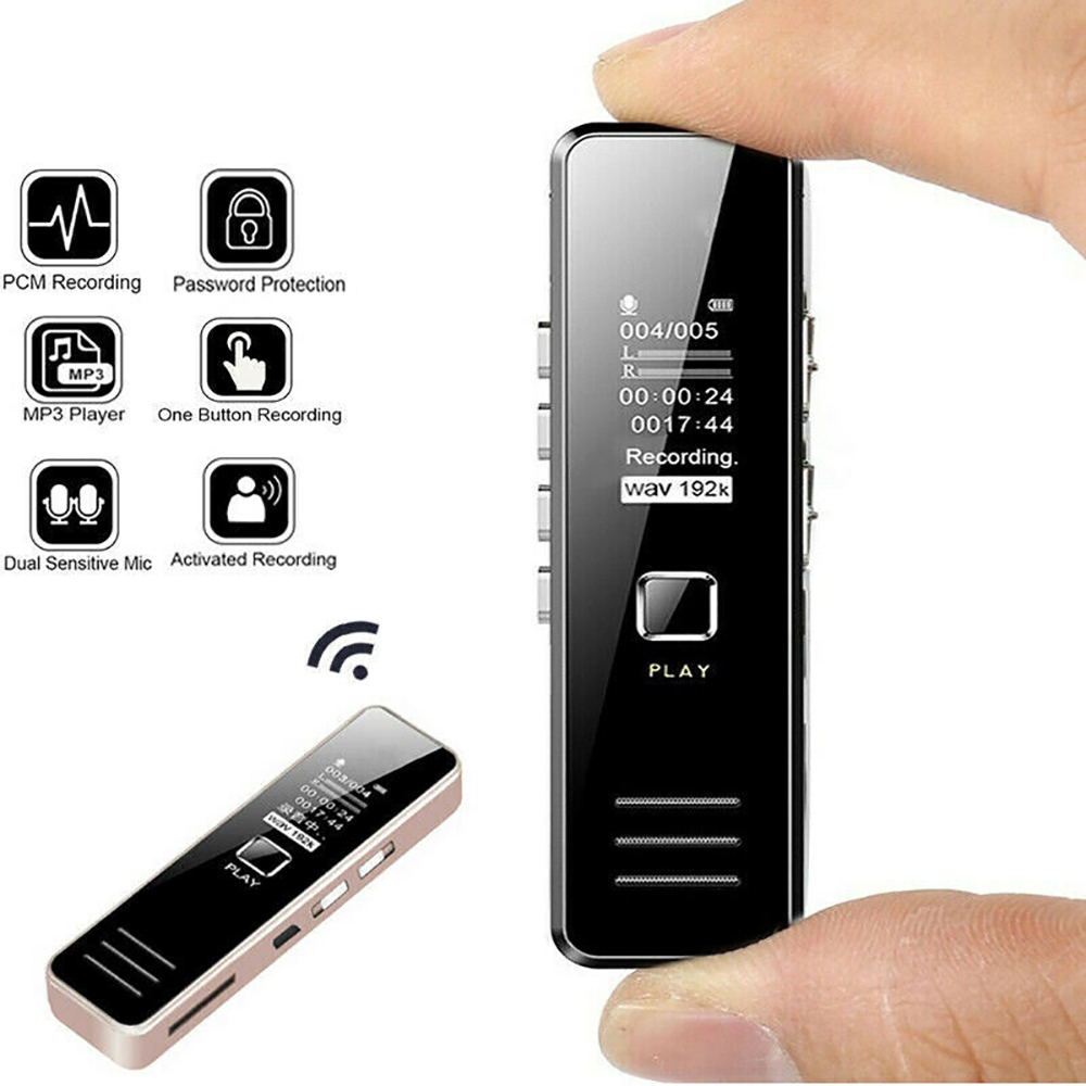 Rechargeable LCD Digital Audio Sound Voice HD Recorder Dictaphone MP3 Player 8GB 