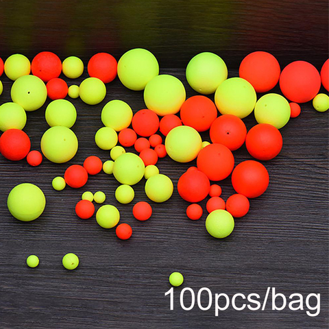 100PCS EPS Material Foam Floats Ball Beans Shaped Rig Rigging Material Fishing Floats Beads Stoppers Fishing Accessory Tools ► Photo 1/6