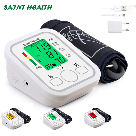 Saint Health Digital  Blood Pressure Monitor PulseHeart Beat Rate Meter Device Medical Equipment Tonometer BP Sphygmomanometer ► Photo 1/6