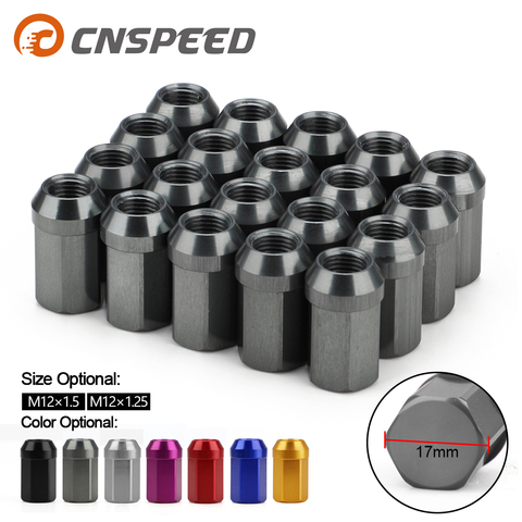 20pcs HEX 17mm M12*1.25 M12*1.5 Lug Nuts JDM Accessories Taper conical seat 32 mm length  7075-T6 Aluminum Wheel Nuts ► Photo 1/6