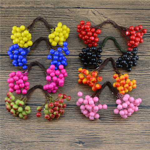 50pcs Artificial Flower Christmas Xmas Foam Berry Bacca Bouquet For Wedding DIY Scrapbooking Decorative Wreath Fake Flowers ► Photo 1/6