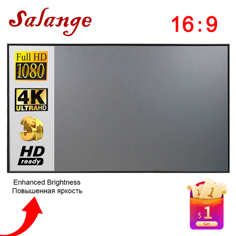 Salange Projector Screen,60 100 120 inch Reflective Fabric Cloth Projection Screen For YG300 Projetor XGIMI DLP LED Home Theater ► Photo 1/6