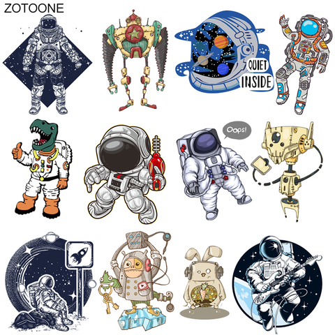ZOTOONE Astronaut Robot Patch Iron on Transfers for Clothing T-shirt Bear Stickers Diy Heat Transfers Appliques E ► Photo 1/6