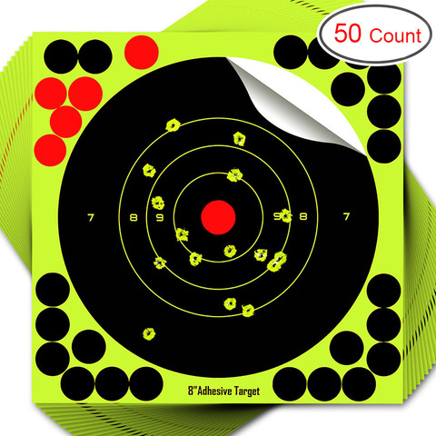 50pcs Round Target Pasters shooting stickers 8 inch Self Adhesive Stickers shooting and Hunting target Dots sticker Gun Rifles ► Photo 1/6
