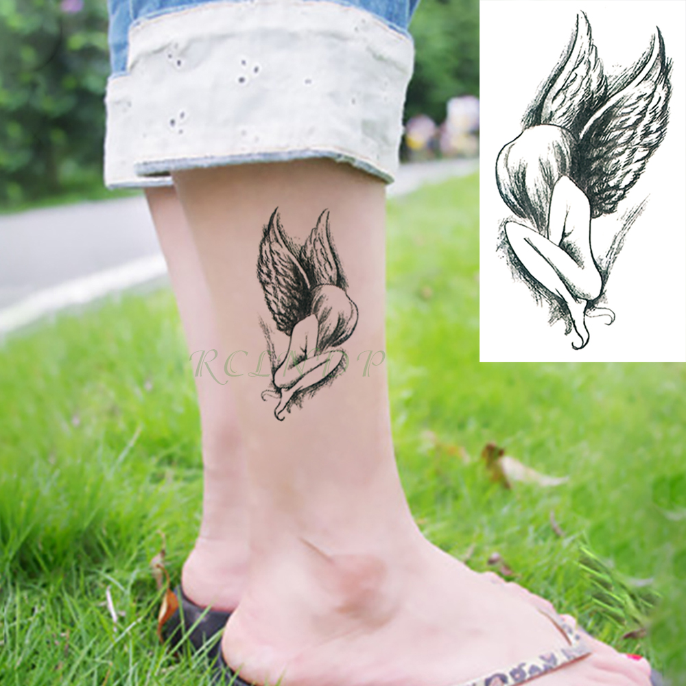 Waterproof Temporary Tattoo Stickers Angel Wings Fake Tatto Flash Tatoo  Neck Hand Back Foot Body Art for Girl Women Men Kids - Price history &  Review | AliExpress Seller - Tatto fun