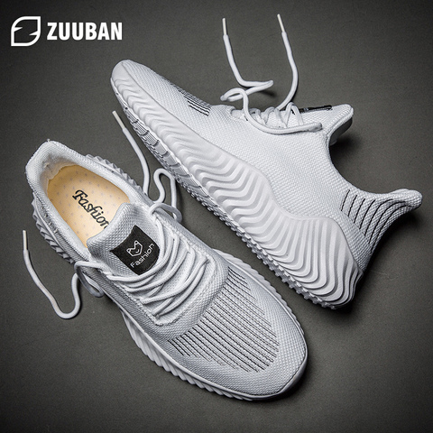 Hot Sale New Men Running Shoes Mujer Mesh Breathable White Men Sneakers Lac-up Lightweight Black Walking Men Vulcanize Shoes ► Photo 1/6