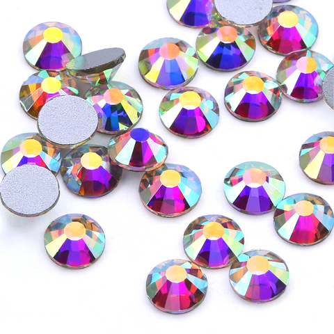 Wholesale 1440-14400PCS/PACKS SS3-SS40 Crystal AB 3D Nail Art Decoration Rhinestones Glue on Flatback Clothing DIY Rhinestone ► Photo 1/6