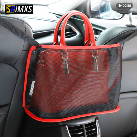 Car Net Pocket Handbag Holder Universal Multifunction Car Organizer Seat Gap Storage Mesh Pocket Interior Accessories ► Photo 1/6