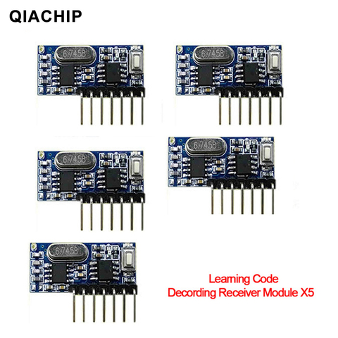 QIACHIP 5pcs 433Mhz Universal Wireless Remote Control Switch 4CH RF Relay 1527 Encoding Learning Module For Light Relay Receiver ► Photo 1/6