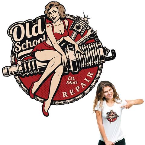 Old School Heat Transfer Washable Diy T-Shirt Clothing Stickers Stripe Iron On T-Shirt Dresses Jeans Thermal Sticker ► Photo 1/6