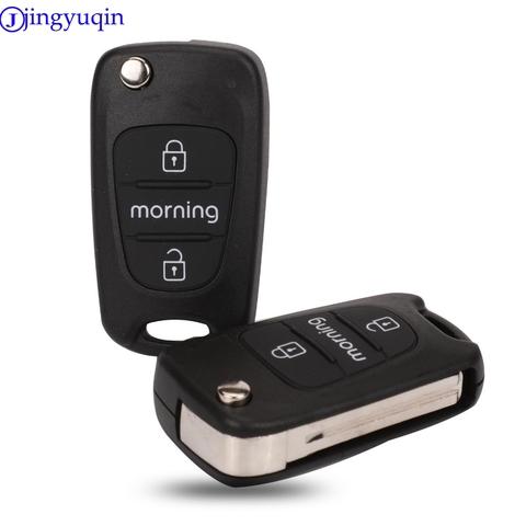 jingyuqin Remote Car Folding Key Case Cover Shell Fob for Kia Rio 3 Picanto Ceed Cerato Sportage K2 K3 K5 Soul Hyundai Morning ► Photo 1/4