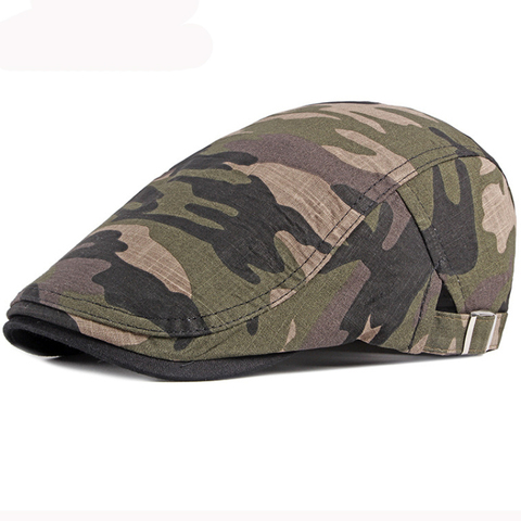 HT3011 Beret Cap Men Spring Summer Camouflage Army Cap Cotton Adjustable Beret Hat Vintage Newsboy Ivy Flat Cap Men Women Berets ► Photo 1/6
