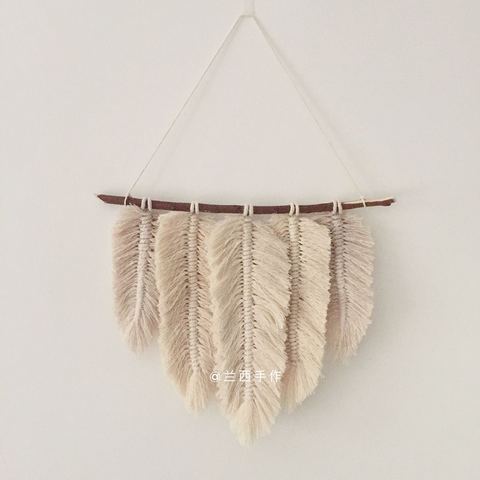 Ins Macrame Hand-made Cotton Woven Tapestry Wall Hanging Feather Bohemia Nordic Wall Decoration Pendant Boho Decor ► Photo 1/5