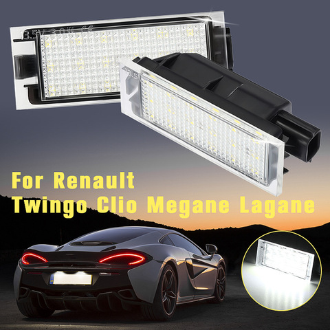 2x 18 LED License Number Plate Light Lamp For Renault Megane 2 Clio Laguna 2 Megane 3 Twingo Master Vel Satis Signal Lamp ► Photo 1/6