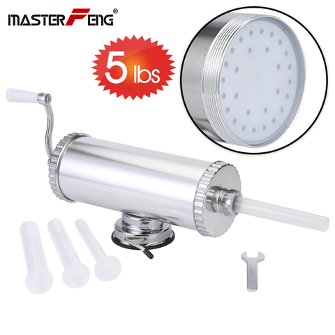 1.0kg /1.5kg /2.5kg homemade sausage maker meat stuffer with suction base and 4 sausage filling funnels ► Photo 1/6