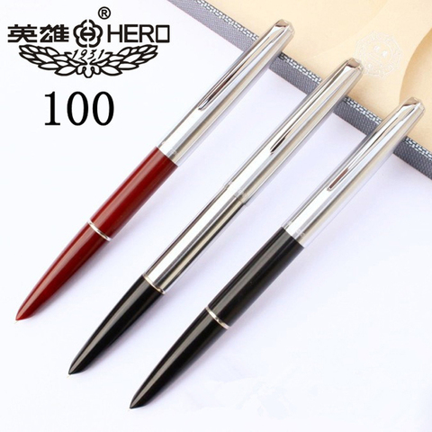 High Quality Luxury HERO 100 Fountain Pen set box GIFT classic calligraphy 14K Gold ink pen School Office Writing Supplies ► Photo 1/6