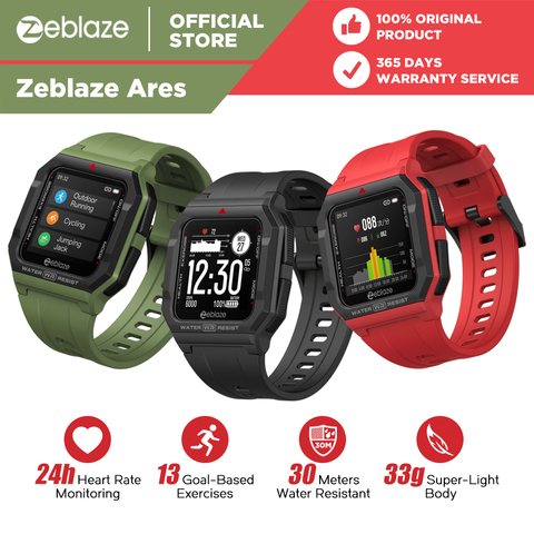 NEW 2022 Zeblaze Ares Smart Watch Bluetooth Smartwatch 3 ATM Heart Rate Tracking 15Days Battery Life Watch For Android IOS Phone ► Photo 1/6