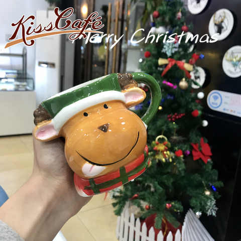 Christmas Mug Coffee Milk Breakfast Mug Snowman Ceramic Tea Cup Cartoon 3D Animal Christmas Gift Water Cup Office Drinkware ► Photo 1/6