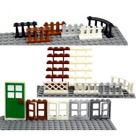 City door windows Accessories Building Blocks House Fence Stairs Ladder MOC Parts Bricks Toy for kid Compatible All Brands ► Photo 1/6