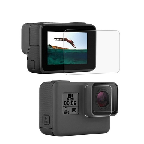 Tempered Glass Lens LCD Screen Protection for Go Pro Gopro Hero 5 6 7 Hero5 Hero 6 Hero7 Protector Film Camera Lens Cap Cover ► Photo 1/5