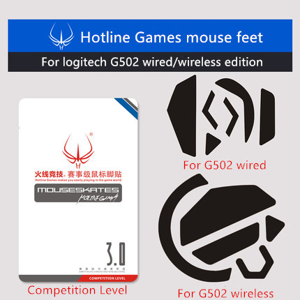 2 sets/pack hotline games competition level mouse feet mouse skates for logitech G502/hero wired and lightspeed wireless edition ► Photo 1/2