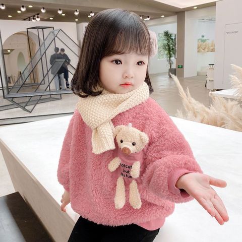 Autumn Winter Warm Fleece Children Pullover Sweater Coat Toddler Baby Girls Clothes Sweatshirt Thicken Fleece Tops Kids Clothes ► Photo 1/6