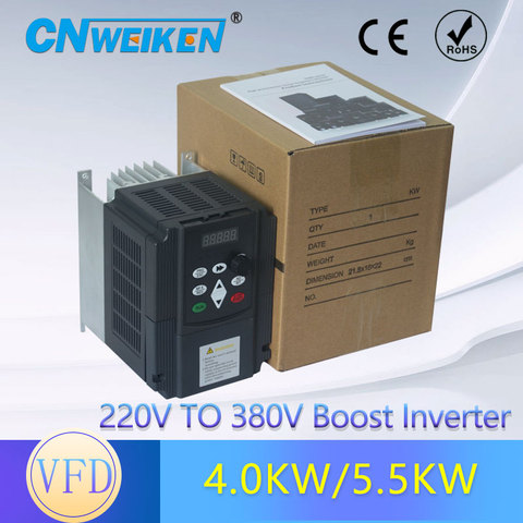 VFD 4KW 220V Single Input and 380-415V Output 3-Phases Frequency Inverter Free Shipping ► Photo 1/6
