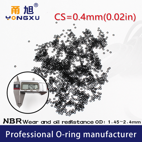 Nitrile Rubber 10PCS/lot Black NBR CS 0.4mm thickness OD1.45/1.6/2/2.4*0.4mm O Ring Gasket waterproof Nitrile rubber watch oring ► Photo 1/6