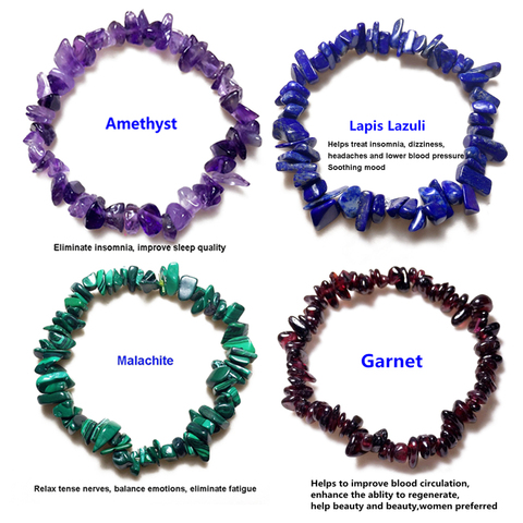 Natural Irregular Gem Stone Bracelet Stretch Chip Beads Nuggets Amazonite Rose Crystal Quartz Bracelets Bangles For Women ► Photo 1/6