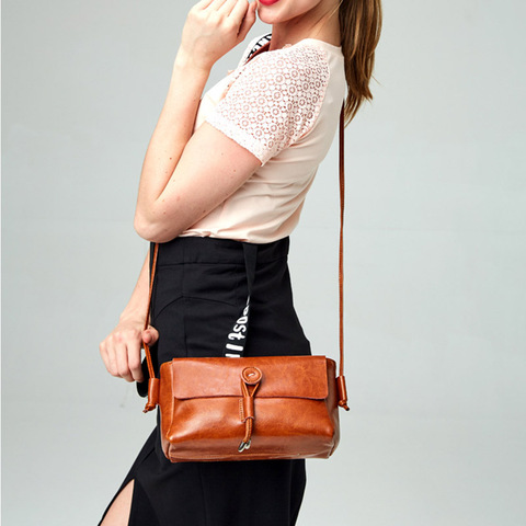 New Genuine Cow Leather Women Messenger Bag High Quality Cow Leather Small Crossbody Shell Bag Women Fashion Shoulder Bag ► Photo 1/6