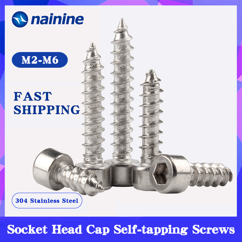 Buy Online Ha M2 M2 6 M3 M4 M5 M6 304 Stainless Steel Cylinder Hexagon Head Self Tapping Screws Cup Furniture Speaker Screw Ss40 Alitools