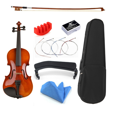 1/8 1/16 size with Case Bow Strings Shoulder Rest Bass Wood Violin For Beginner Students ► Photo 1/6