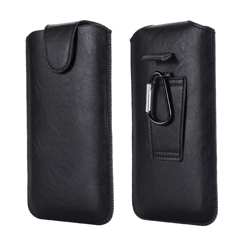 Universal Holster Belt Phone Case 4.7-6.7 inch For iPhone Samsung Huawei Xiaomi LG Smart Phones Leather Ultra-thin Waist Bag ► Photo 1/6