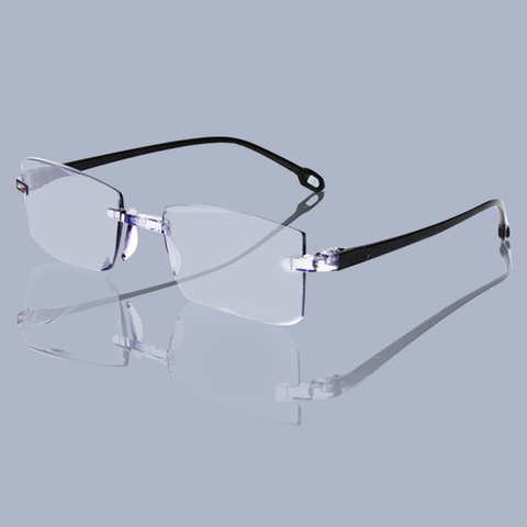 Presbyopic Blue Ray Reading Glasses  Cutting Rimless Eyewear Women Dimond Men Anti Eyewear Glasses Diopter +100+150 +200+250+300 ► Photo 1/6