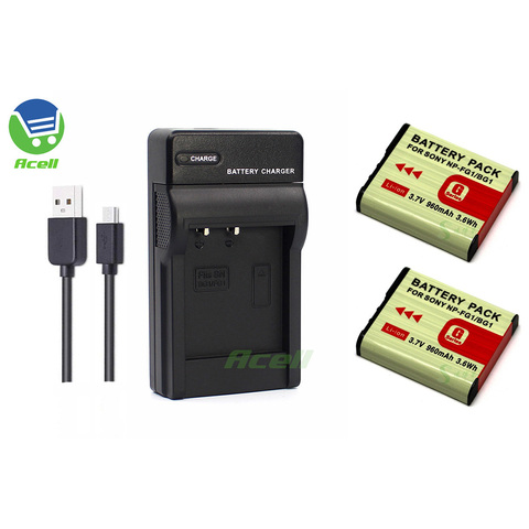 NP-BG1/FG1 Battery + USB Charger for SONY DSC-WX10 W270 W150 HX5 HX7 HX9 HX10 HX20 HX30 H90 H9 N2 T100 HDR-GW55 GW77 Camera ► Photo 1/6