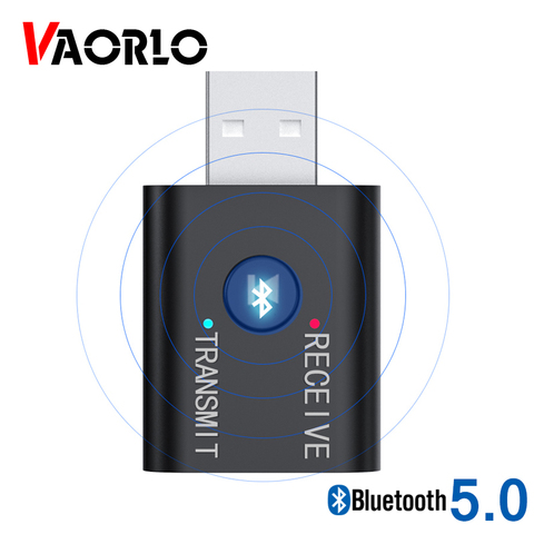 VAORLO Bluetooth 5.0 Audio Receiver Transmitter Mini 3.5mm Jack AUX USB Stereo Music Wireless Adapter for TV Car PC Headphone BT ► Photo 1/6