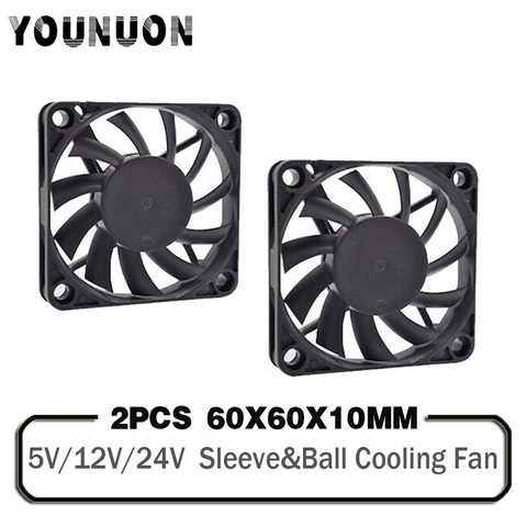 2PCS 60mm 5V 12V 24V Brushless USB 2PIN 3PIN DC Cooler Fan 60x60x10mm 6010 6cm For Computer PC CPU Case Cooling ► Photo 1/5