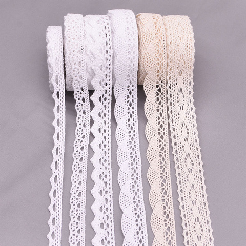 5/10yard 11-27mm White Beige Embroidered Lace Trim Net Ribbon Fabric african lace fabric For DIY Cloth Sewing Craft Decoration ► Photo 1/6