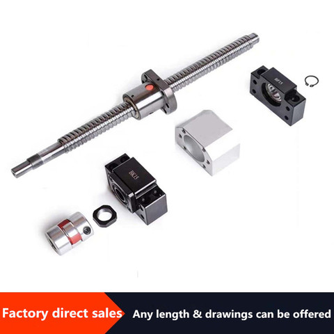 16mm SFU1605 ball screw  (any length) rolled C7 with end machined+DSG16H housing+BKBF/EKEF/FKFF12 end support+coupler ► Photo 1/3