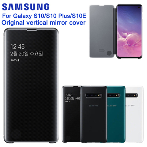 Original Transparent Mirror Phone Case for  Samsung Galaxy S10 S10E G9700 S10 + S10Plus Smart Sleep Clamshell Cover ► Photo 1/6