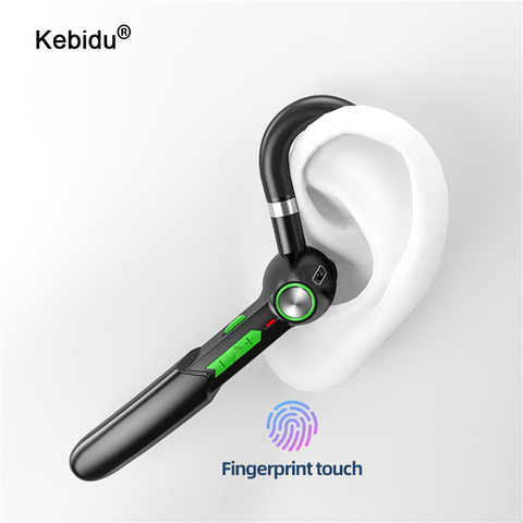 Handsfree 5.0 Bluetooth Headset Fingerprint Touch HIFI Wireless Earphone for iPhone Xiaomi Waterproof Earpiece With Mic HD Call ► Photo 1/6