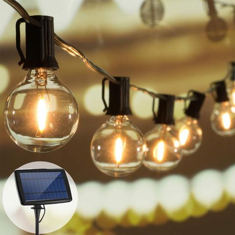 Street Garland Balls Lights G40 LED Solar Garland Fairy Lights G40 Glass Bulb For Christmas Decor Solar String Lights USB ► Photo 1/6