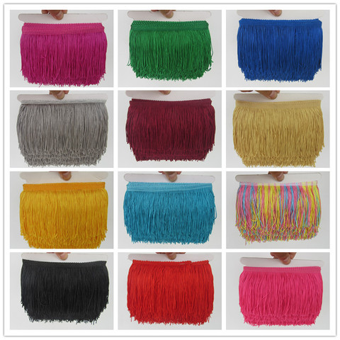 Wholesale 1yard/lot 10cm Polyester Tassel Lace Fringe Trimming Latin Dance Clothing Accessories DIY Curtain Decoration ► Photo 1/6