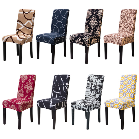 Removable Printing Spandex Stretch Chair Cover Elastic Covers for Restaurant Wedding Banquet Hotel Dining Chair Washable ► Photo 1/6
