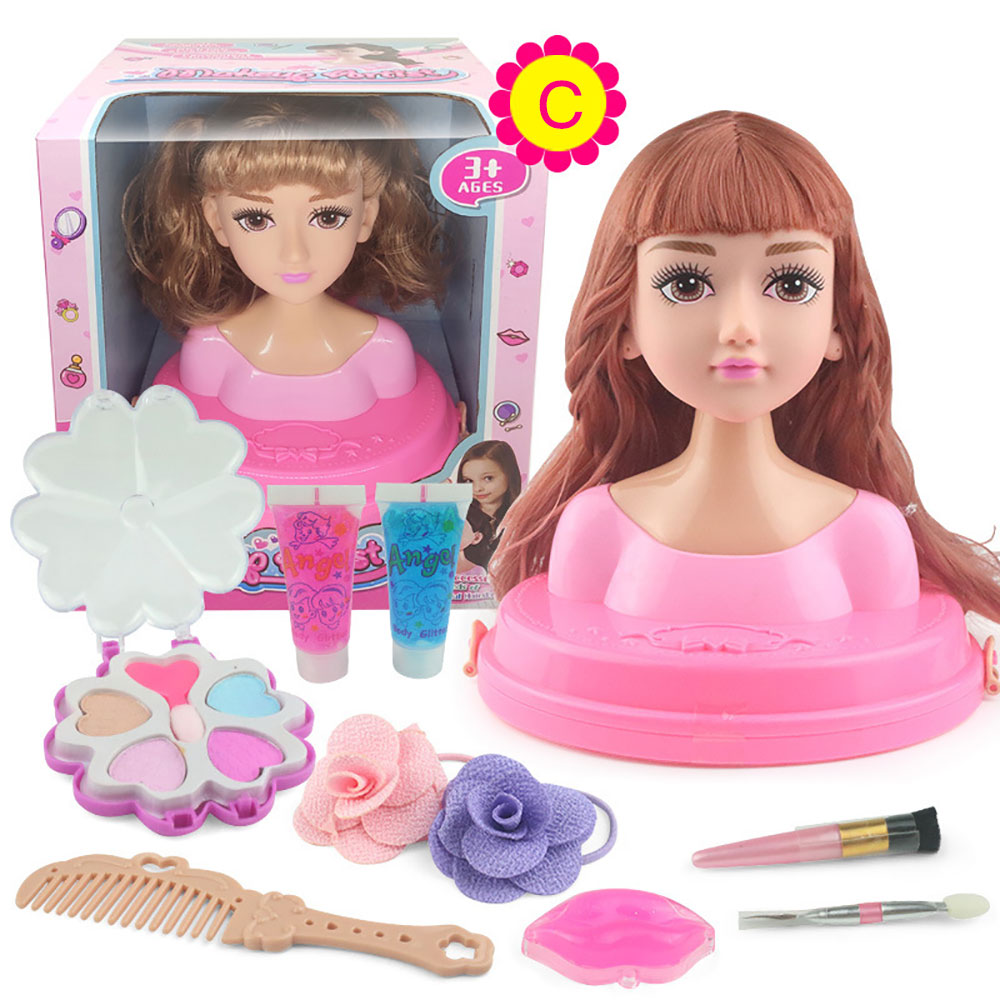 Half Body Makeup Hairstyle Doll Mannequin Head Pretend Play Toys Girls Gift Play