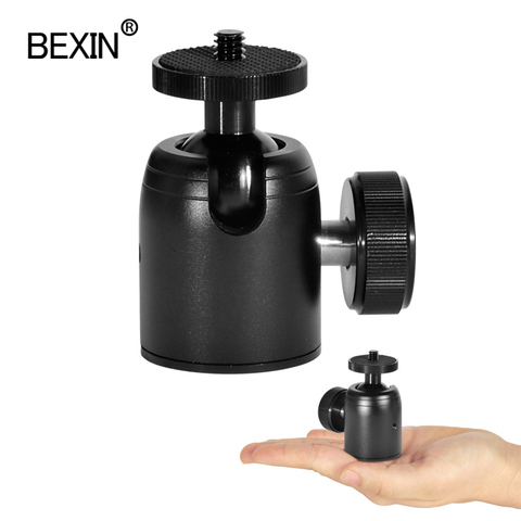 Camera mini ballhead 360 swivel head tripod ball head phone stand smaling monopod mount adapter for DSLR camera flash tripod ► Photo 1/6